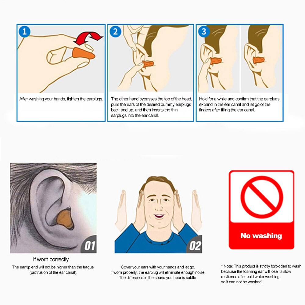 Penutup Telinga Professional anti-noise earplug sumbatan untuk Tidur anti bising ear Plug