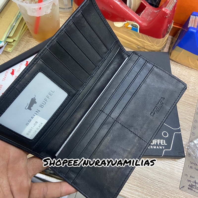 Dompet pria braun buffel kulit asli dompet panjang pria import high Quality