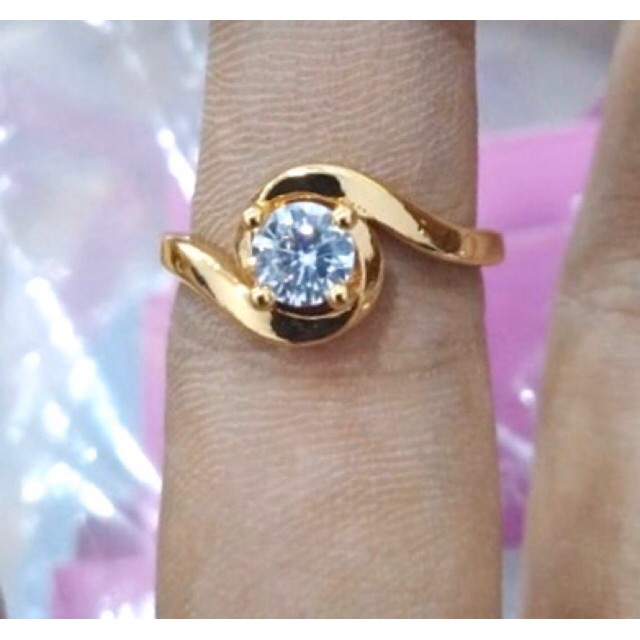 Cincin wanita cincin permata satu perhiasan fasion wanita cincin