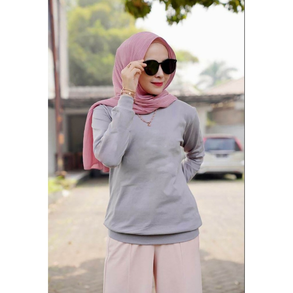 TOTOTAshop.Baju wanita POLOS TET,Bahan babyterry,Lengan panjang,ukuran M-L-XL.