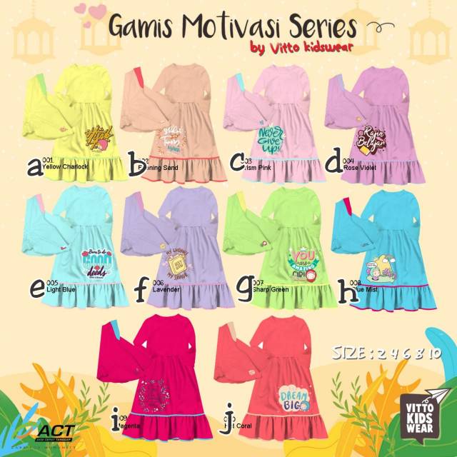 Set Gamis kerudung Vitto kidswear
