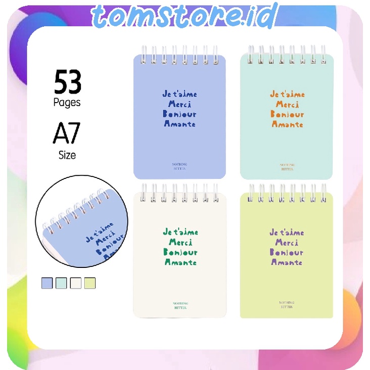 

TOMSTORE.ID Spiral Notebook 53 Lembar / Buku Tulis Buku Catatan Spiral Mini Pocket Size A7 S025