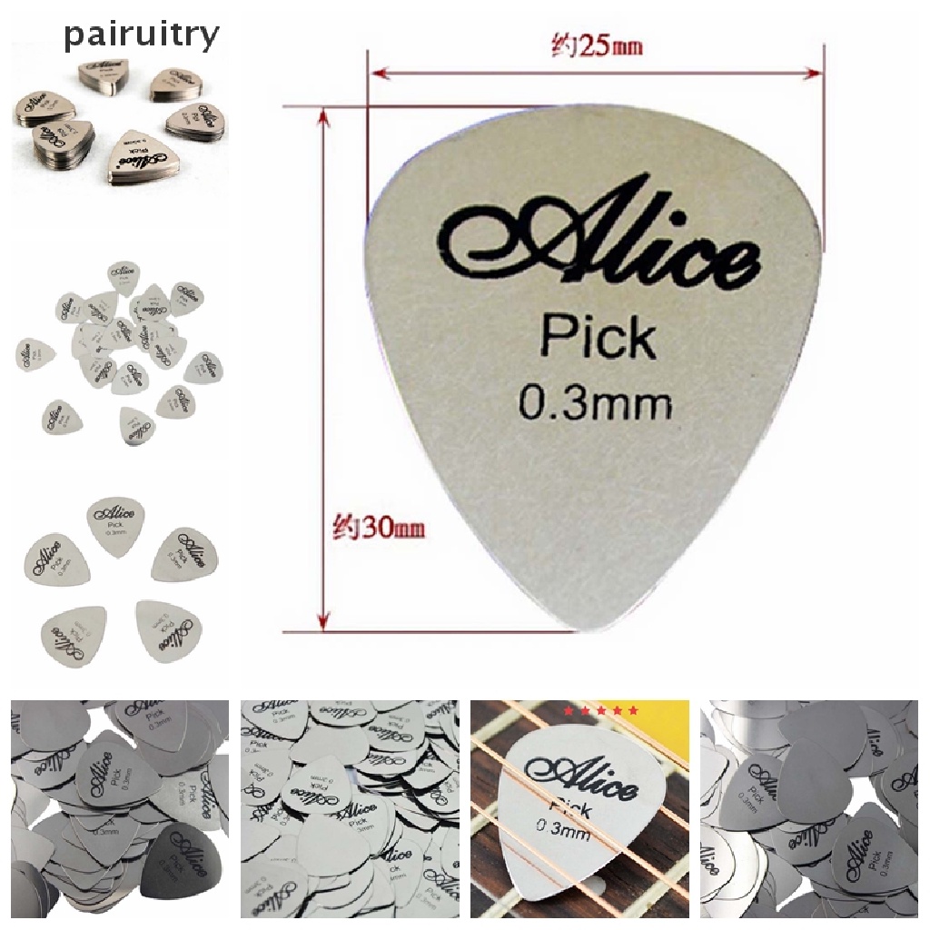 Prt Pick Gitar Bass Ukulele Bahan Metal Tipis 0.3mm Untuk Pemula  Pick Gitar Bass Ukulele Profesional Tipis 0.3mm Bahan Logam Tahan Lama Warna Perak