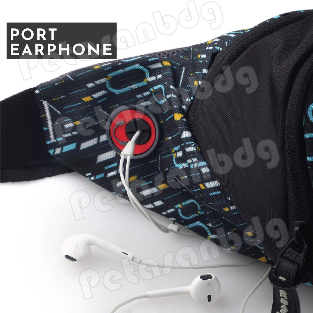 PTS - Gear Bag RASCL Port 13106 Waistbag WITH EARPHONE HOLE Tas Distro Crossbody Chest Man Tas Pinggang