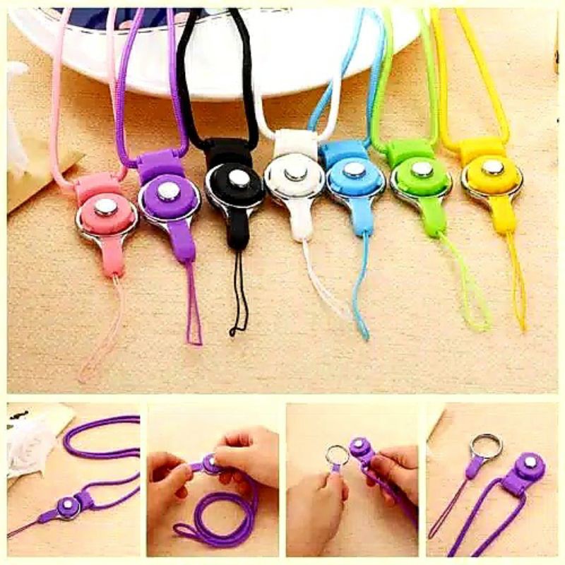 Kalung Tali 2in1 Gantungan HP gantung leher Nametag Flashdisk Name Tag Id Card Strap kartu