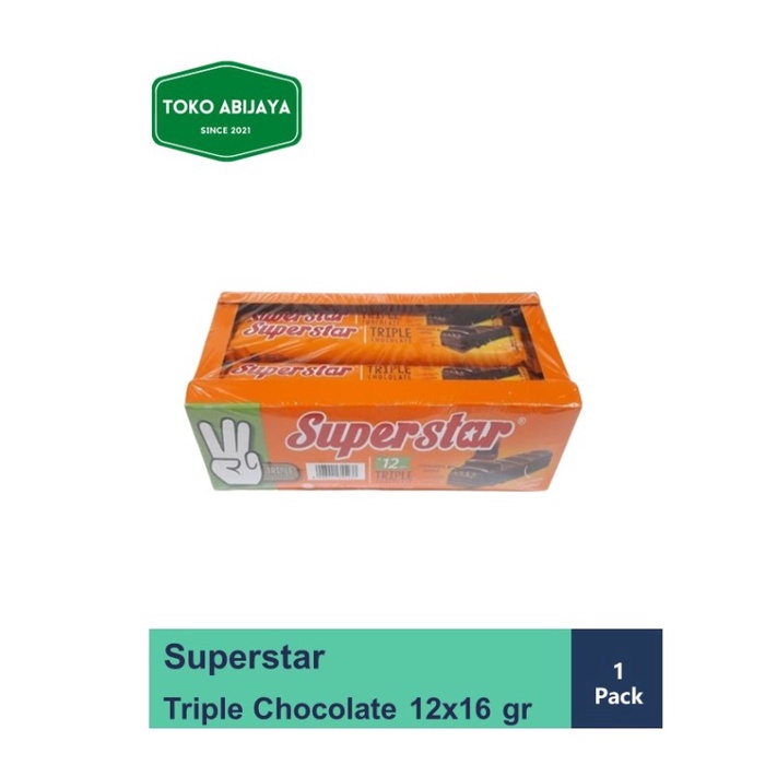 

Wafer Superstar / Superman Triple Chocolate Kemasan Box (12 pcs)