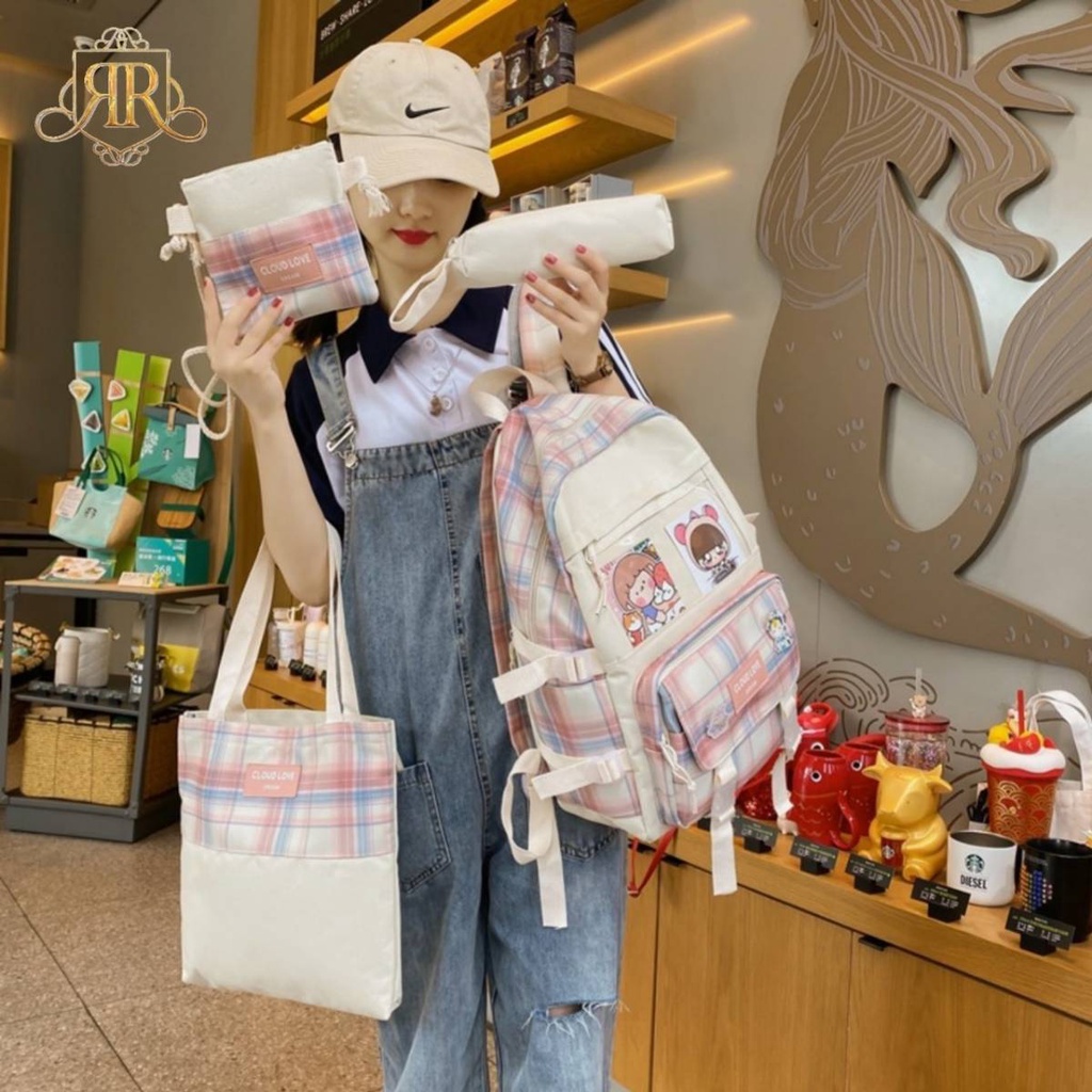 Tas Perempuan Sekolah Siswa Anak Smp Sma Gadis Manis Remaja Wanita Korea Jepang Ransel Harajuku Kombinasi Warna Gendong Punggung Belakang Cewek Dewasa Kapasitas Besar Muat Laptop Cetak Buku Terbaru 2022