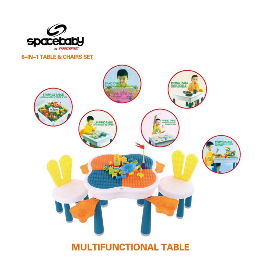 Space Baby Sb988 6in1 Table And Chairs Set Meja Main Anak Multi Fungsi Shopee Indonesia