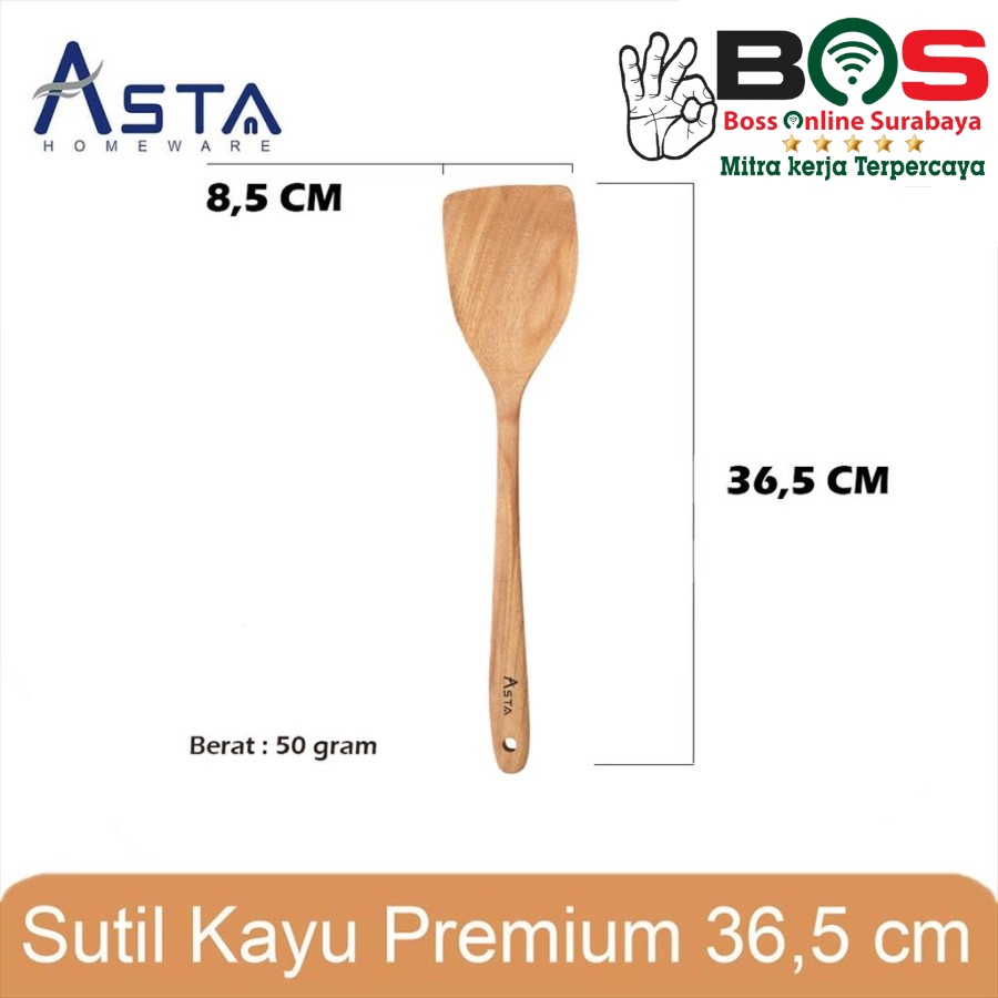 Spatula Kayu Sutil Kayu Asta ASWS-02 ASWS 02 Turner Wood Spatula