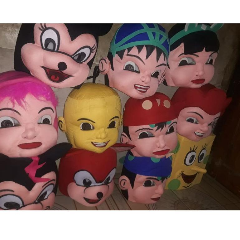 K-&-Q kepala boneka mampang kepala badut mampang masuk semua ukuran kepala karakter kartun lucu Prom