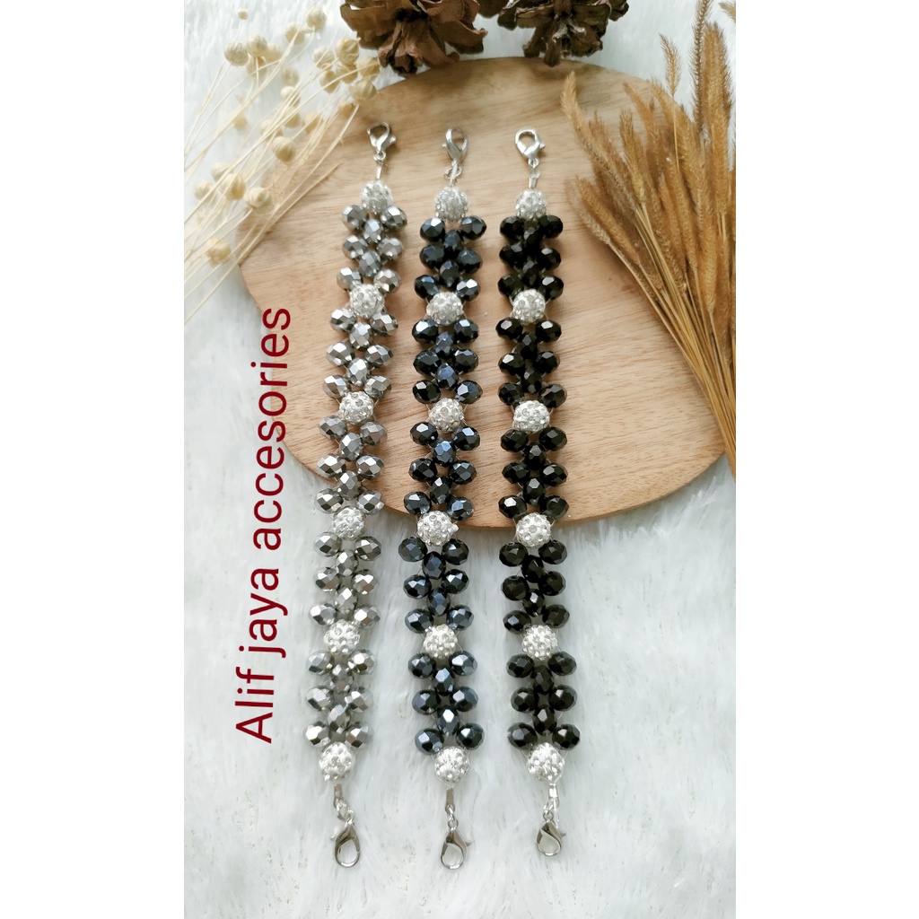 konektor masker hijab kristal mewah / konektor masker hijab / pengait masker hijab kristal