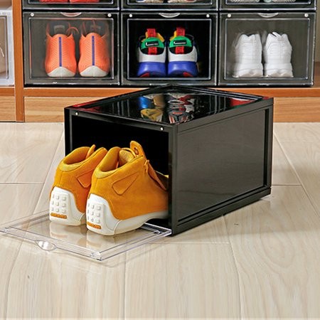 BAMN | Kotak Sepatu Air Jordan Box Sneakers Display Boks Sepatu Nike Yeezy - Front XL Hitam