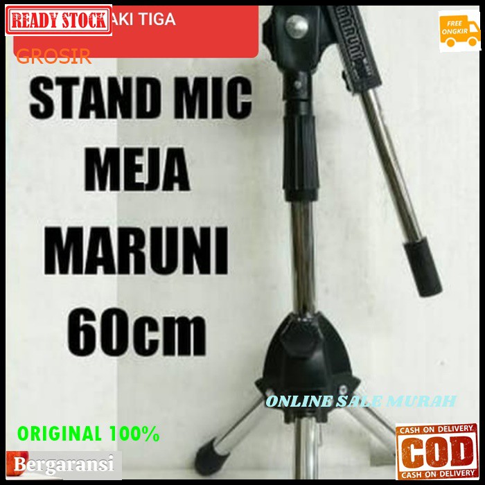 G112 Stand mic kaki tiga pendek holder standing microphone  ORIGINAL mik penyangga mikrophone tiang pegangan tripod asli gantungan hanger dudukan portable  Bisa segala MIC  Stand Mic Meja portable  tinggi 35-80 cm  1500 gram ORIGINAL 100% GARANSI 1 TAHUN