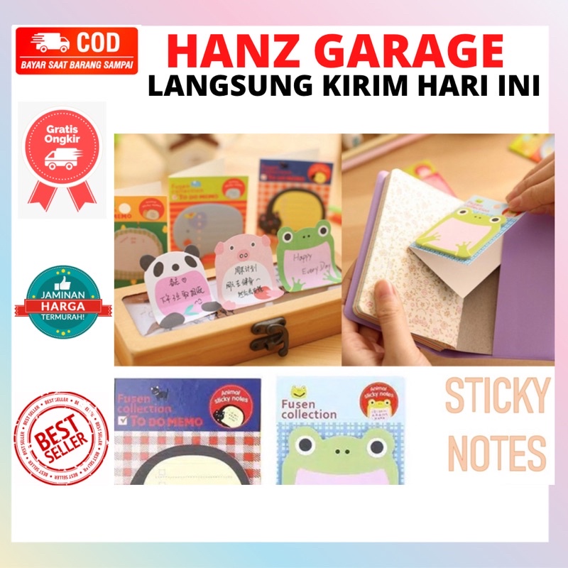 

Sticky Notes Motif HewanTempelan Kertas Catatan Memo Note Karakter Animal Mini Book Karakter Binatang Lucu