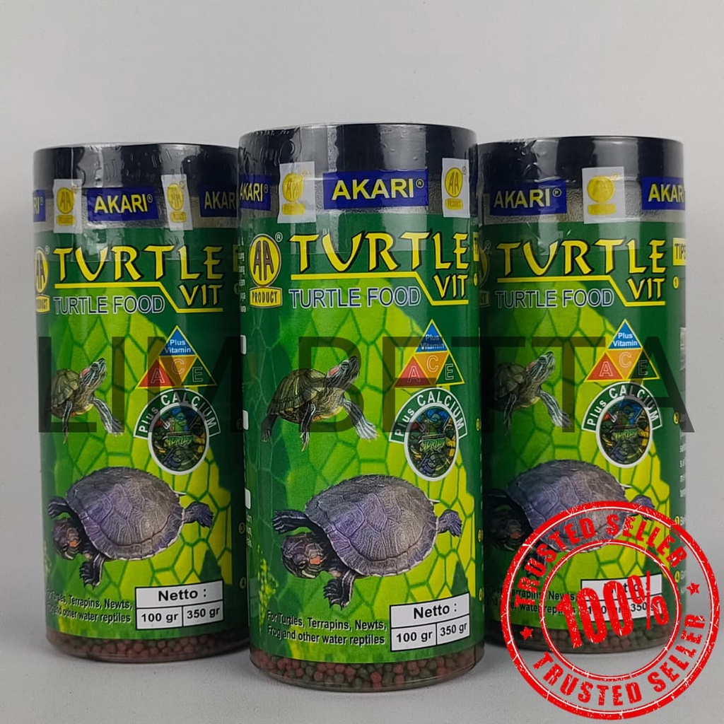 (BOTOL) AKARI TURTLE VIT 1 MM 100 GRAM / PELET KURA KURA 1 MM