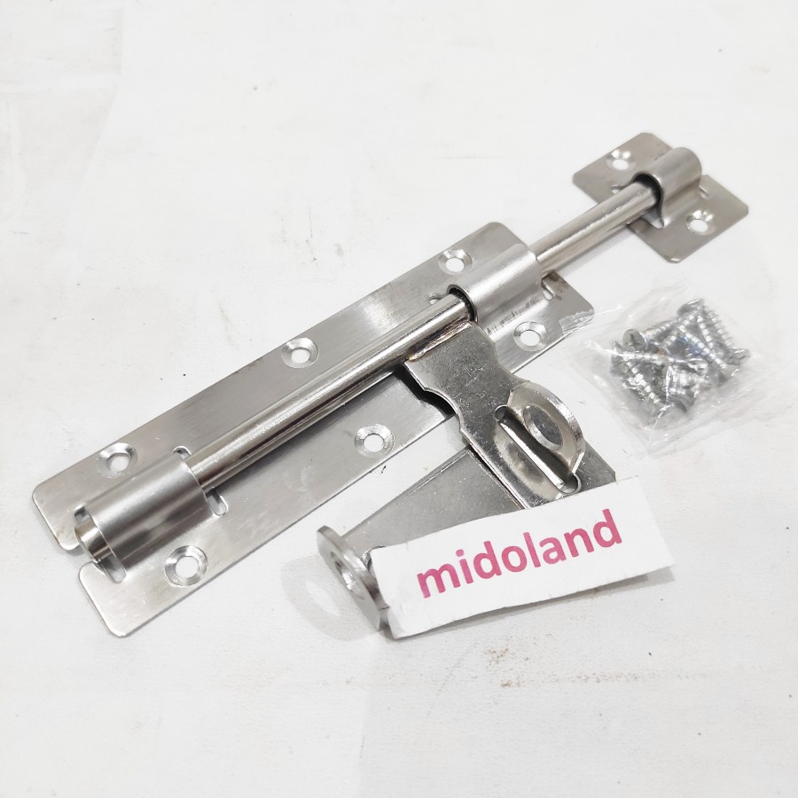 slot kunci grendel + overpal gembok pintu baja steinless stee 7" 7inch midoland