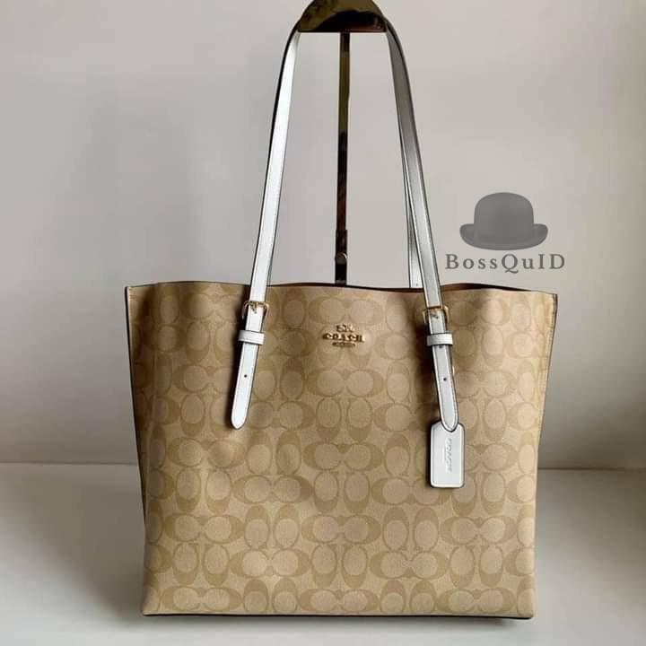 Coach Mollie Tote In Signature Canvas Light Khaki