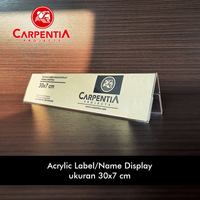 

Terlaris Acrylic Name/Label Display Nama/Standing/Price Tag Akrilik Uk. 30X7 Cm Trendi