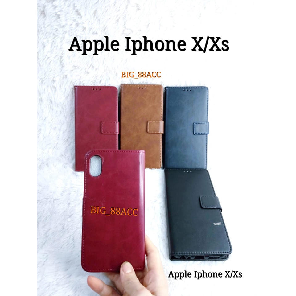Flip cover IPHONE X - wallet leather case kulit