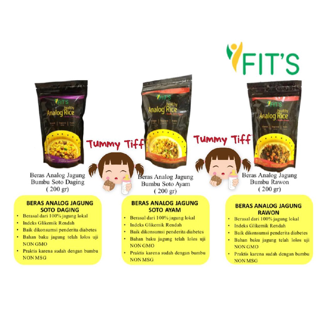 

Blommie TTF FITS Beras Analog Jagung NON GMO dengan BUMBU SEHAT Soto dagin, Soto ayam, Rawon, tanpa