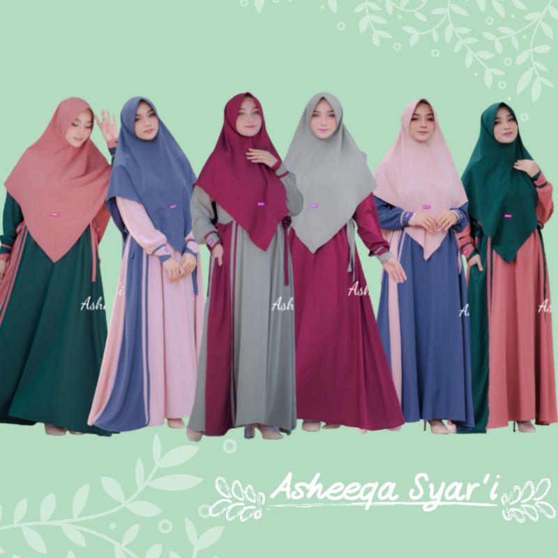 [SHONA] OPEN PO  GAMIS SET ASHEEQA BY FAFA HIJAB GAMIS SET MURAH MENERIMA PESANAN GAMIS SERAGAM