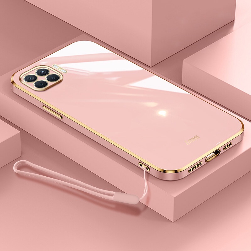 Soft case Silikon Dengan lanyard Untuk OPPO A93 2020 Reno 4F F17 Pro