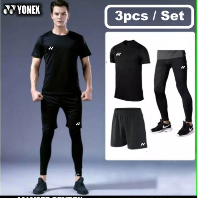 Setelan Kaos Badminton / Paket HEMAT / Kaos + Celana + Legging