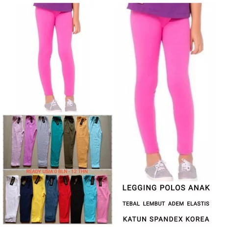 Celana Lejing Panjang Anak Perempuan Spandex Premium Usia Bayi Sampai 13 Tahun - Legging Anak Warna Polos - Celana Legging Anak Premium - Lejing Hitam Anak - Lejing Putih Anak - Lejing Polos - Celana Lejing Anak Termurah