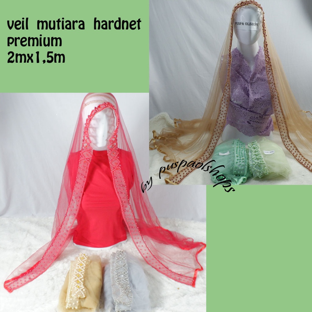 Veil Mutiara premium tile  silk hardnet veil pengantin slayer