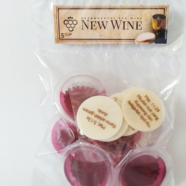 

Anggur Perjamuan Kudus Cup + Hosti Ayat Kecil - Isi 5 Cup