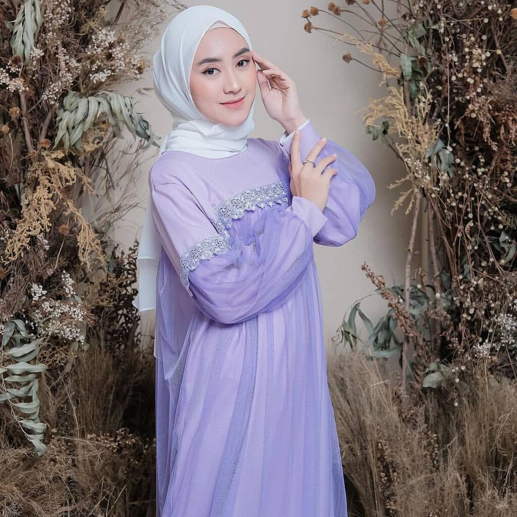 Khadj Hijab - Gamis Dress Pakaian Muslim Mix Renda Jasmine-3