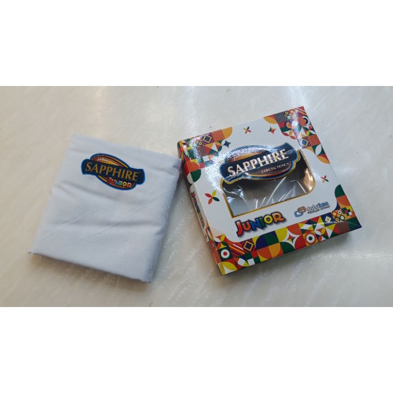 Sarung Junior Anak Sapphire Polos Putih Tumpal Sarung Original Sapphire
