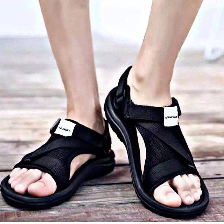 Sale DJS - Sandal Kekinian Premium Gunung Korea ADINOVA LTN01 Full Hitam Sandal Hiking Outdoor Pria 