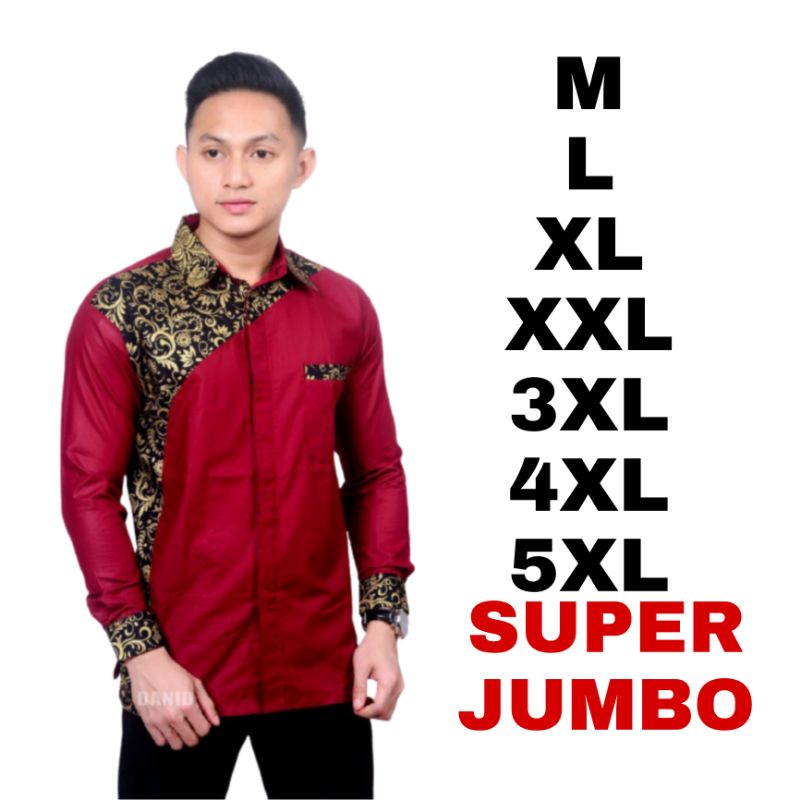 FIKDA Batik KOKO  Jumbo M / 5XL koko  Lengan Panjang Motif 25 MURAH BATIK JUMBO