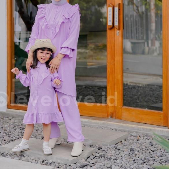 ✺ CANTIK SET COUPLE MOM KIDS IBU ANAK TERPISAH SETELAN MOM TUNIK ANAK ONE SET CRINKLE CRINKEL KRINKE