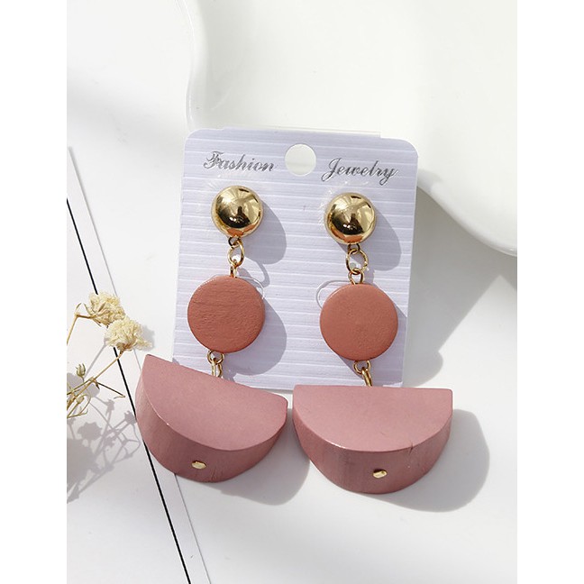 LRC Anting Tusuk Fashion Sector Shape Decorated Earrings