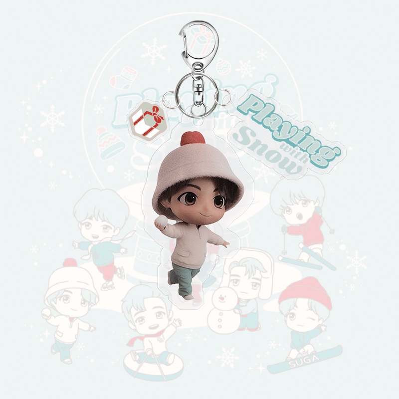 Gantungan Kunci Desain Kartun BTS Miniytan Bahan Akrilik