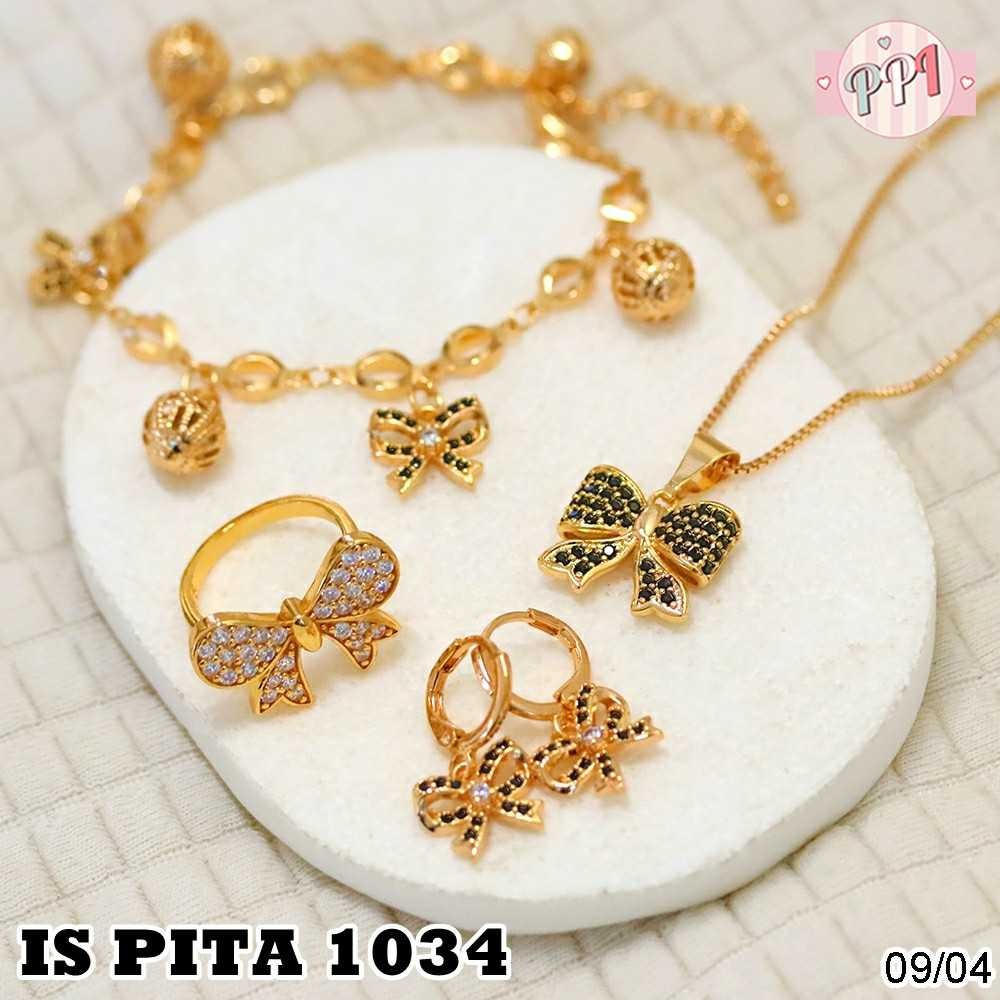 

S3480 Set Pita Permata Hitam Lapis Emas S Pita 1034