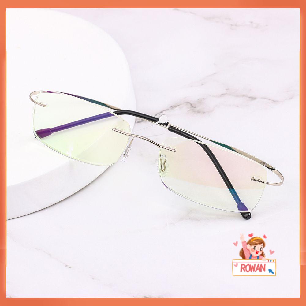 ❈ROWAN❈ +1.0~-4.0 Reading Glasses Classic Anti Blue-ray Presbyopia Eyeglasses Ultralight Frameless Frame Metal Unisex Far Sight Eyewear/Multicolor