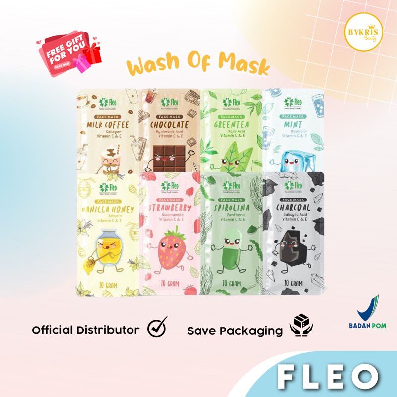 [BPOM] MASKER ORGANIK FLEO 10GR /  FACE MASK PREMIUM BY FLEO / MASKER FLEO WITH VIT C DAN E