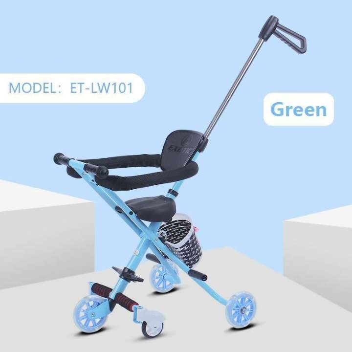 Stroler Anak Bayi Balita Kursi Dorong Micro Stroller Trike Exotic ET LW101 Roda 5 tanpa sandaran Bolak-Balik-1