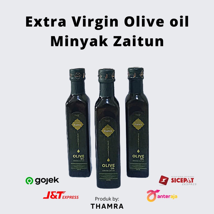 Terlaris THAMRA Olive Oil Evoo TOP QUALITY 250 ML Minyak Zaitun Asli TURKI