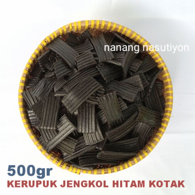 

Kerupuk krupuk jengkol hitam kotak mentah mekar renyah netto 500gram