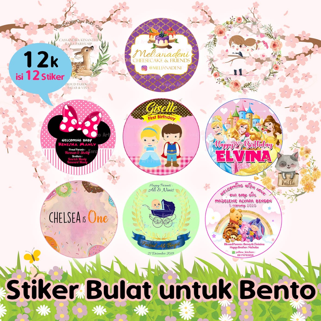 

Stiker Bulatuntuk Bento/Label Bento Custom