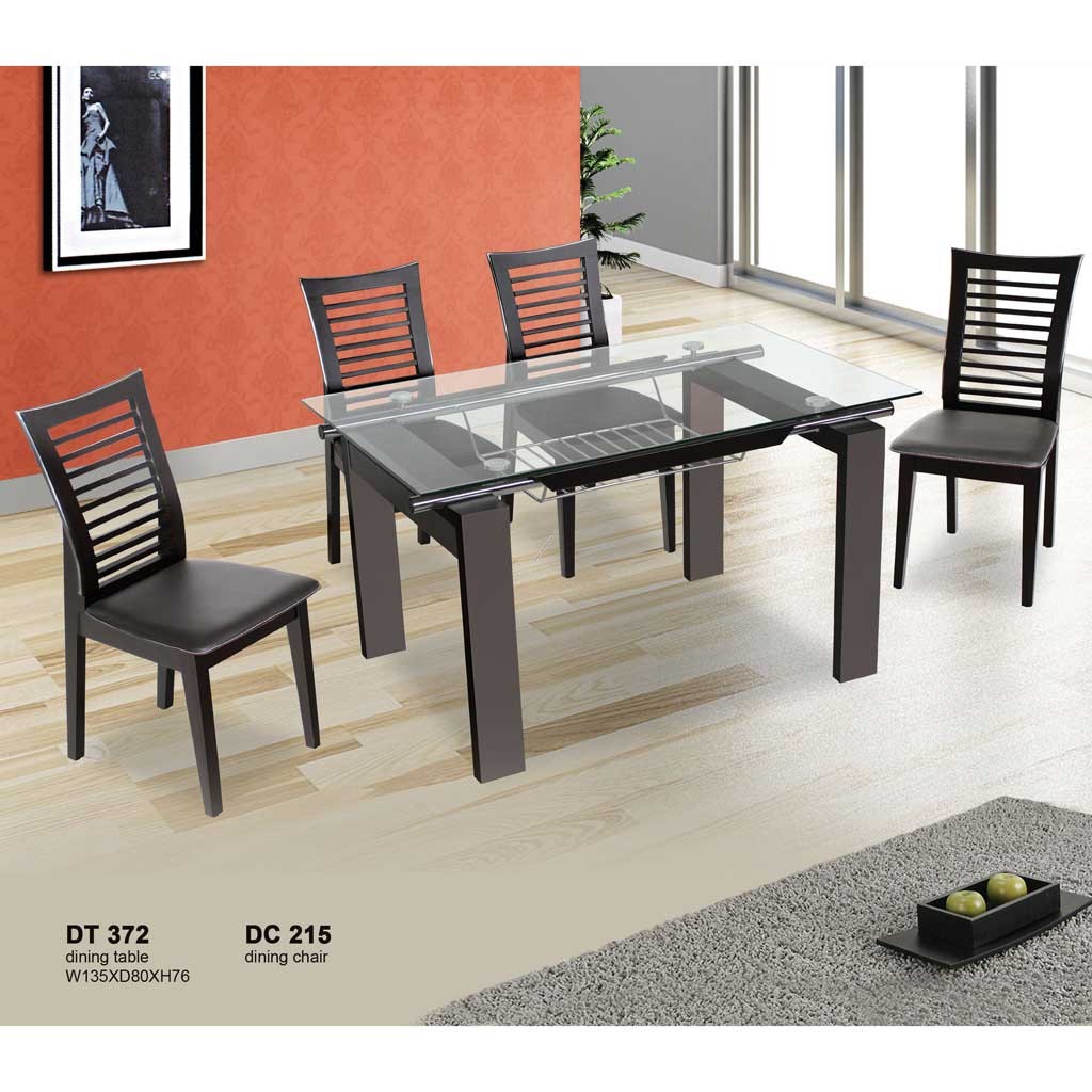 1 set meja makan Siantano DT 372 + 4 kursi makan DC 215