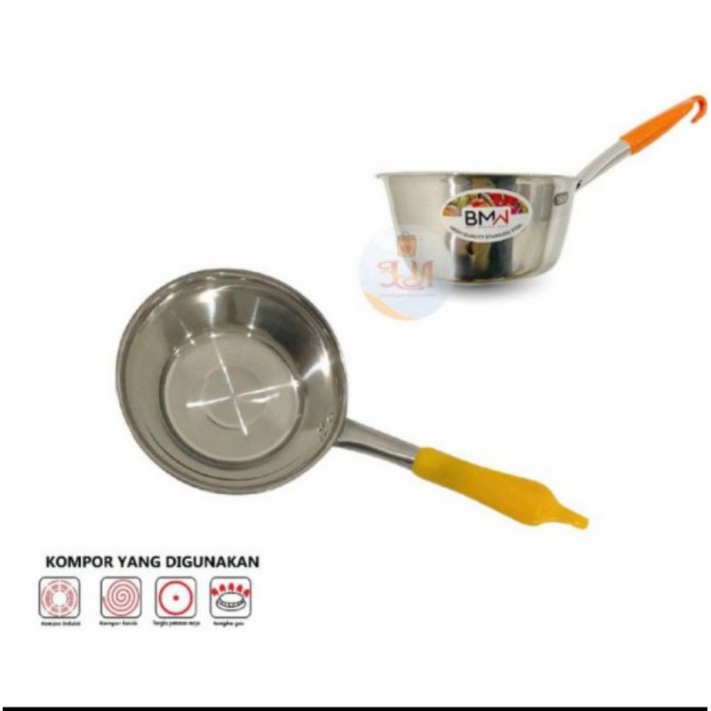 panci susu stenlis gagang warna 16cm / panci mie stenlis ukuran 16cm