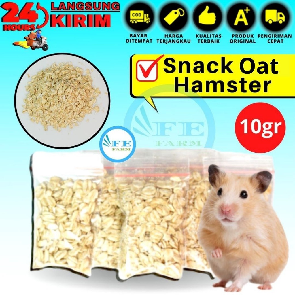 Rolled Oat 10gr Cemilan Hamster Makanan Hamster FEFARM