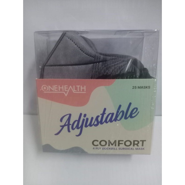 OneHealth Masker Duckbill 4 Ply Adjustable Grey