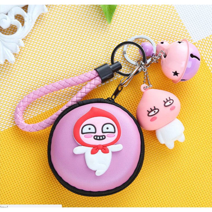 KOTAK EARPHONE KAKAO FRIENDS / Tempat earphone headset dengan Gantungan Kunci Lucu KAKAO FRIENDS