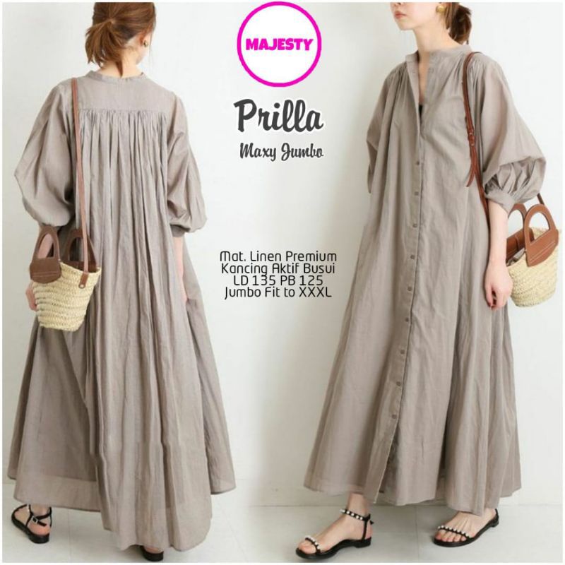 Prilla Maxy Jumbo Majesty Gamis Jumbo Lengan Balon